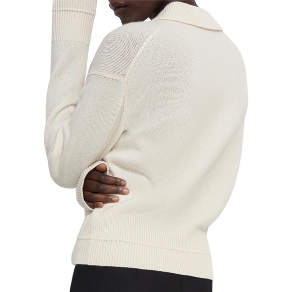 Theory Cropped Cardigan Sweater, Ivory, 100% Cashmere, Small, Pristine EUC - Picture 2 of 16